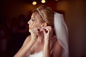 Beautiful bride getting ready for her wedding