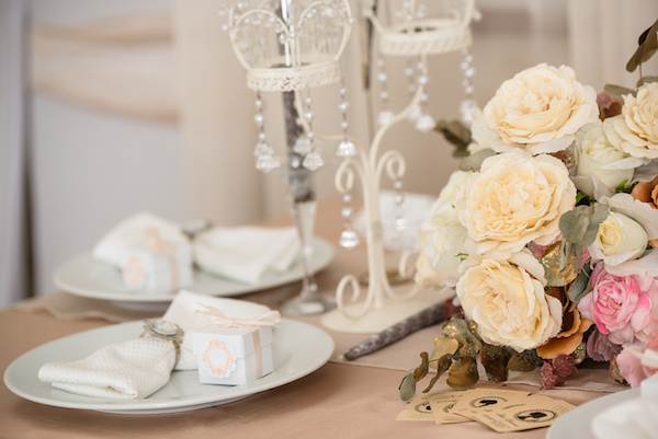 beige wedding served table